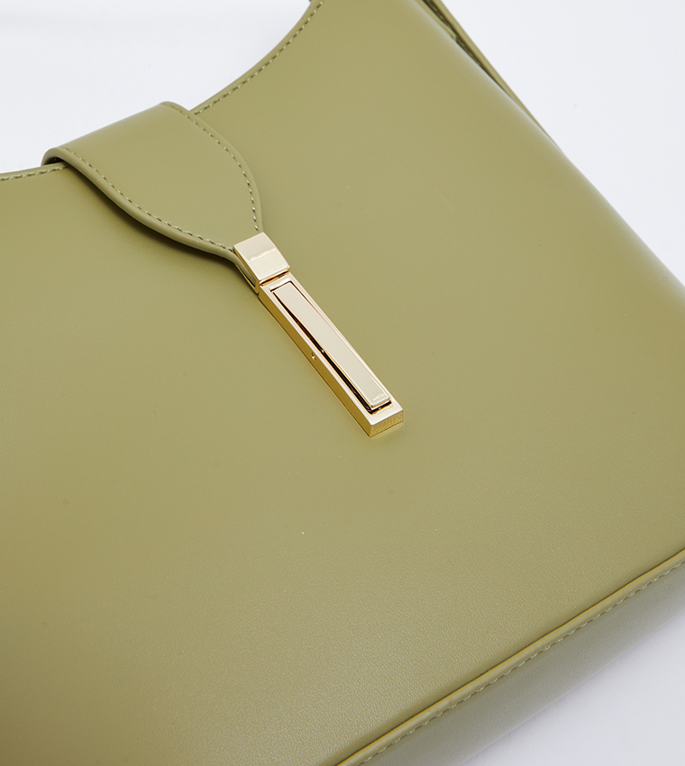 Buy Tyra Logo Detail Shoulder Bag In Green Thstreet Uae