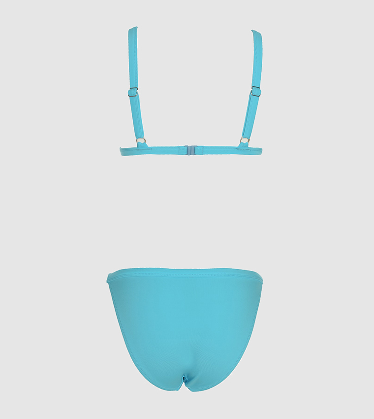 Buy Trendyol Solid Bikini Set In Blue Thstreet Qatar