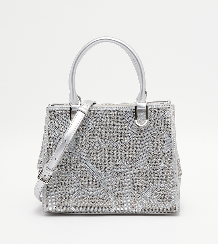 Buy Cuple Embellished Satchel Bag In Silver Thstreet Uae