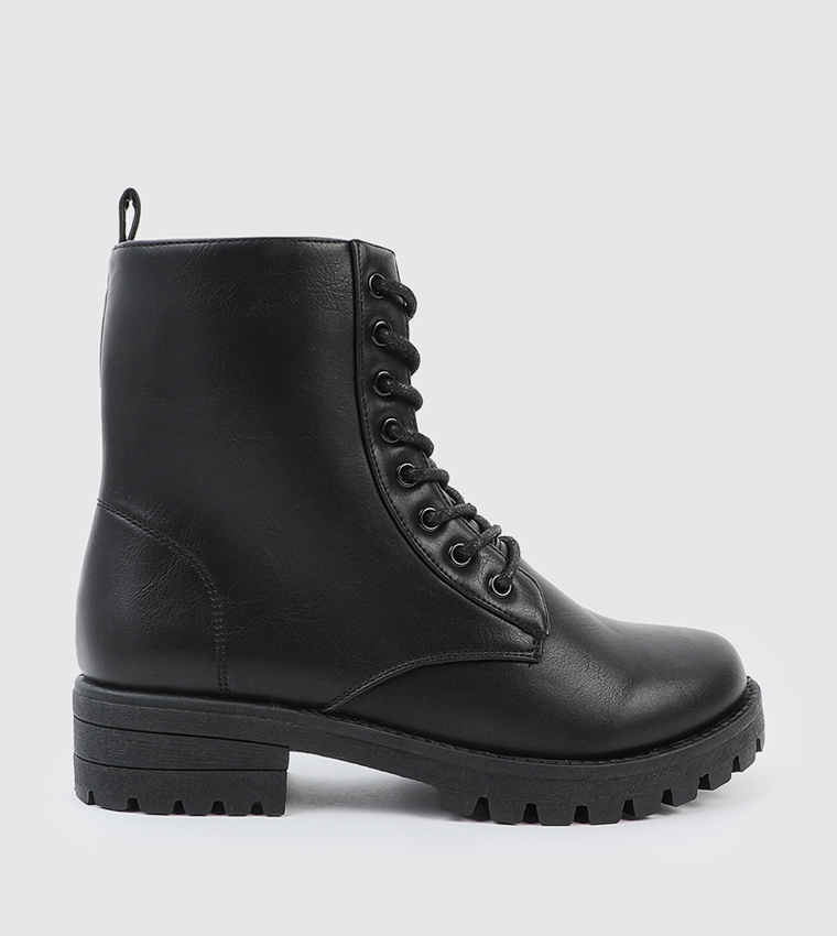 Buy Ardene Ankle Length Combat Boots In Black Thstreet Qatar