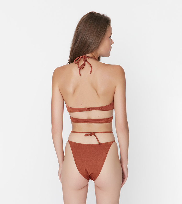 Buy Trendyol Piping Bikini Brief In Brown Thstreet Saudi Arabia