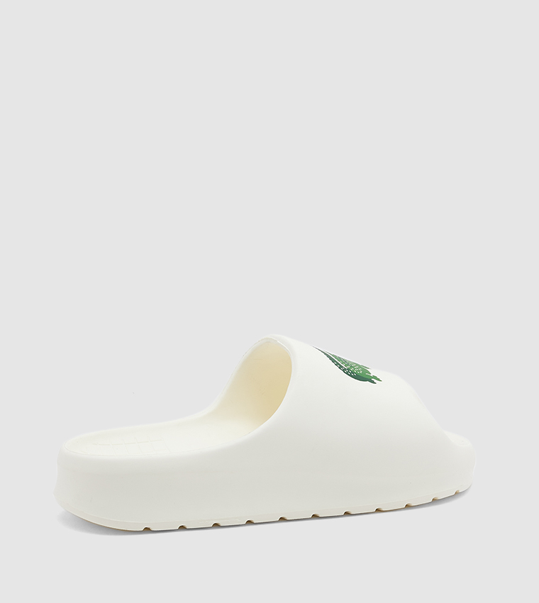 Buy Lacoste Serve Logo Detail Flatform Sliders In Off White Thstreet Uae