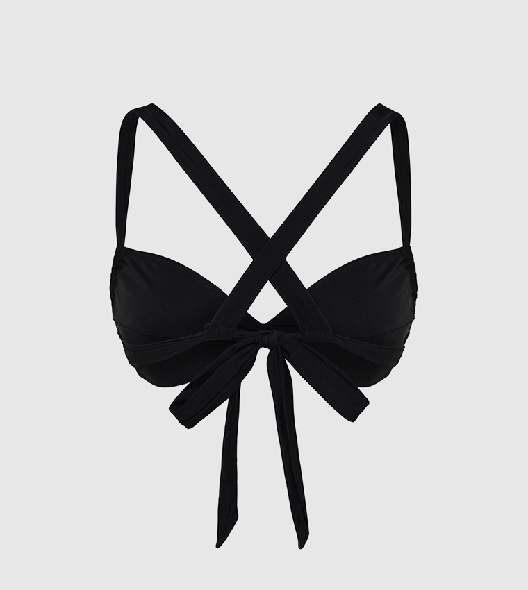 Buy Trendyol Bralette Knotted Bikini Top In Black 6thStreet Saudi Arabia