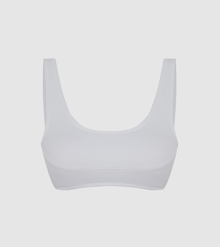 Buy Trendyol Textured Bralette Bikini Top In White Thstreet Bahrain