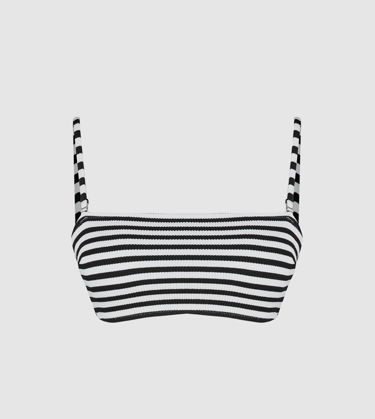 Buy Trendyol Striped Strappy Hipster Bikini Top In Multiple Colors