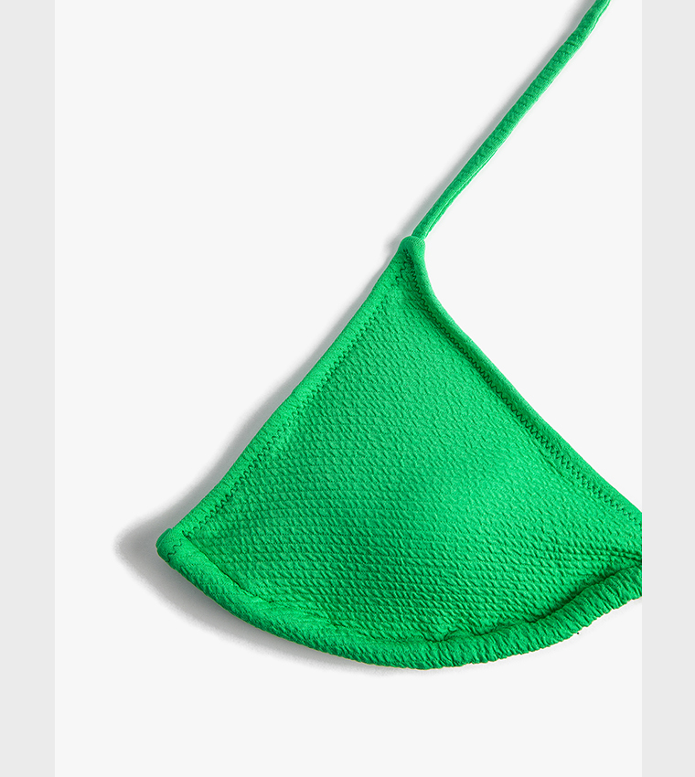 Buy Koton Padded Halterneck Triangle Bikini Top In Green Thstreet Uae