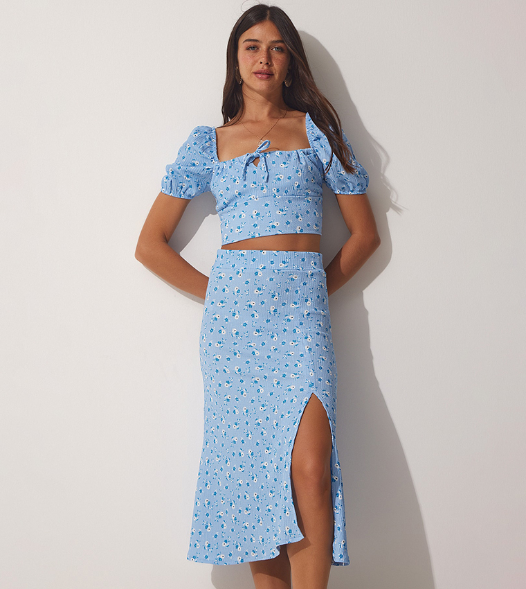 Buy Happiness İstanbul Floral Print Co Ord Set In Blue 6thStreet Qatar