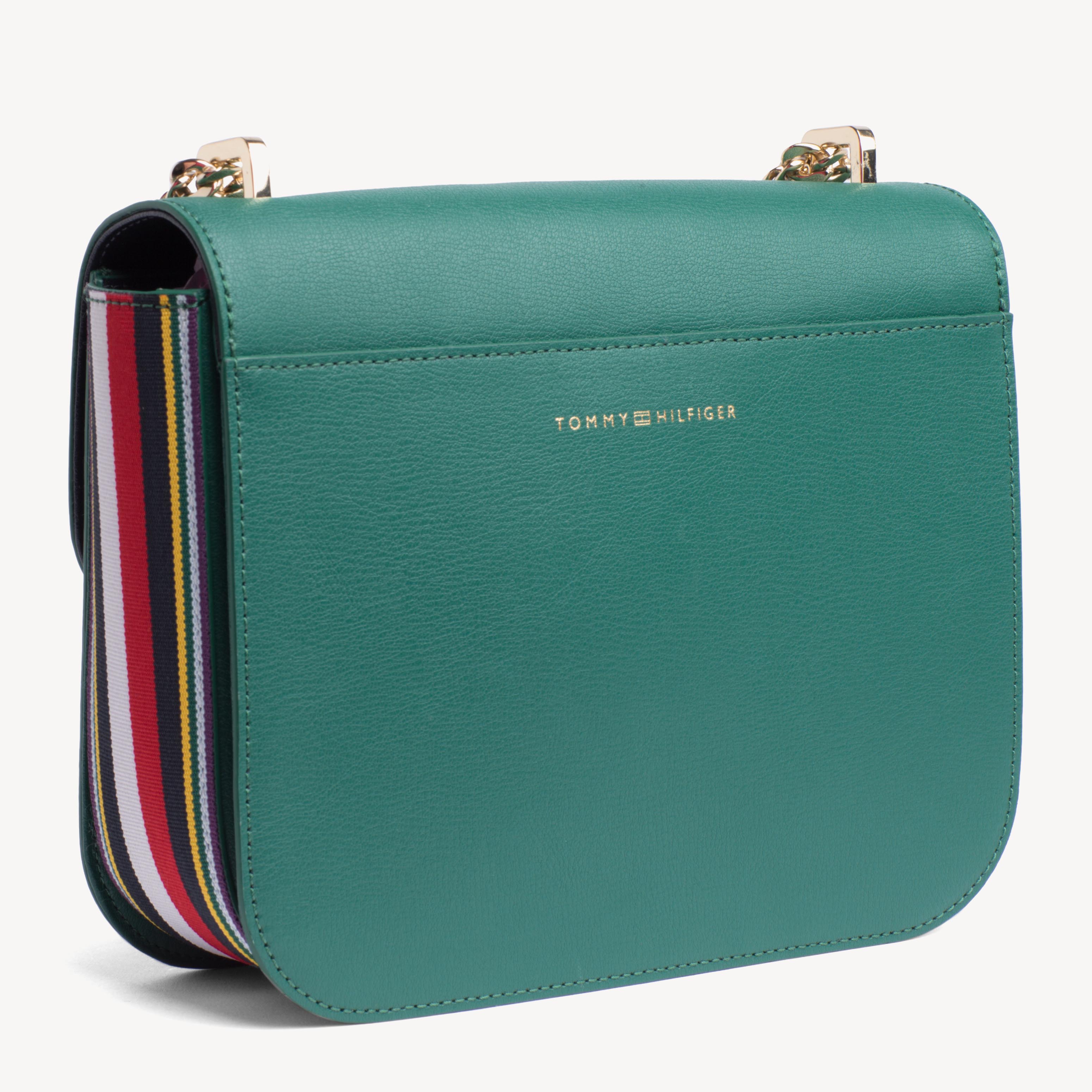 Buy Tommy Hilfiger Leather Turnlock Crossover Bag In Green 6thStreet UAE