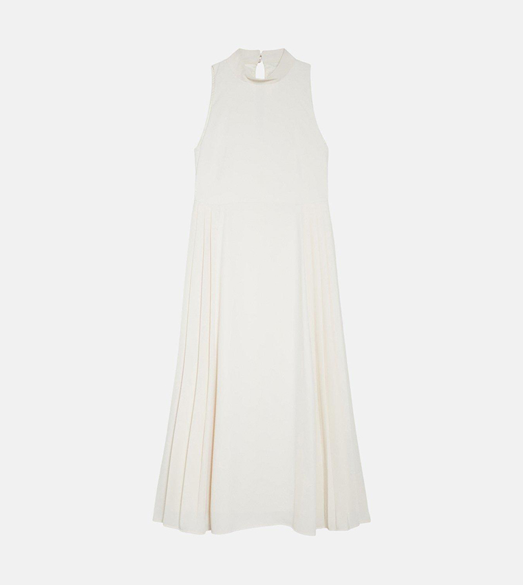 Buy Karen Millen Petite Soft Tailored Pleated Panel Midaxi Dress In