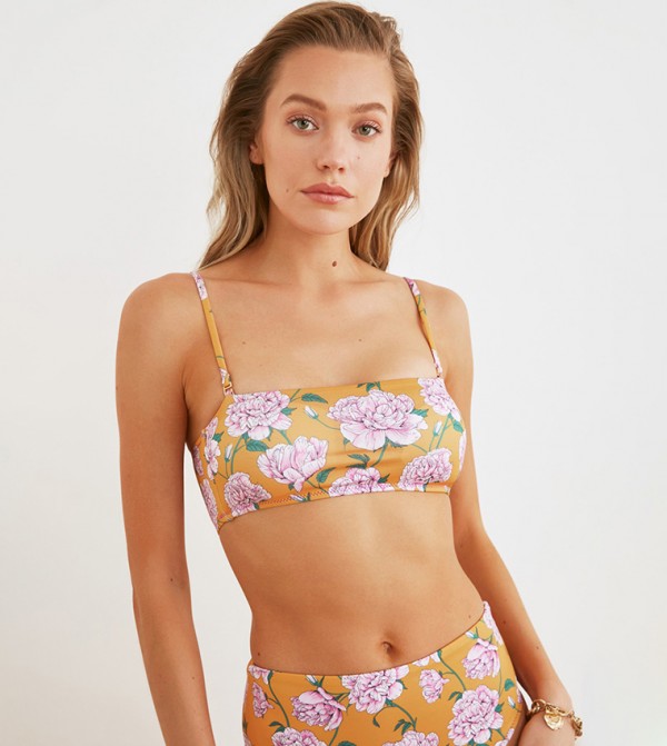 Buy Trendyol Floral Bikini Brassiere In Yellow Thstreet Uae