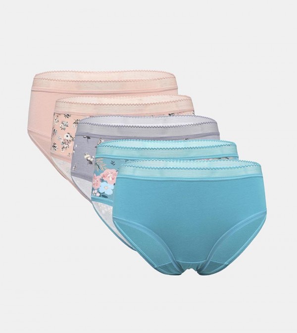 Buy R B Pack Of Printed Bikini Briefs In Teal Thstreet Kuwait