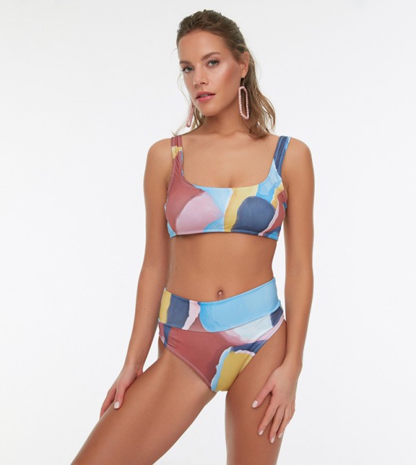 Buy Trendyol Abstract Printed Bikini Set In Multiple Colors Thstreet