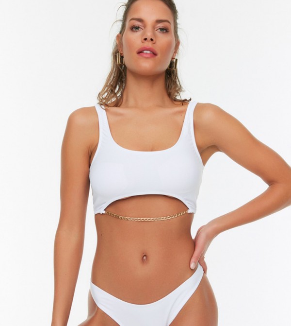 Buy Trendyol Chain Detailed Bikini Set In White 6thStreet Qatar