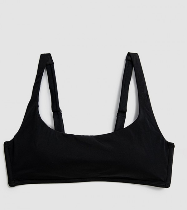 Buy Koton Solid Scoop Neck Bikini Top In Black Thstreet Saudi Arabia