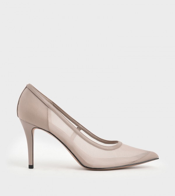 Buy Charles Keith Mesh Stiletto Pumps Nude In Nude Thstreet Bahrain