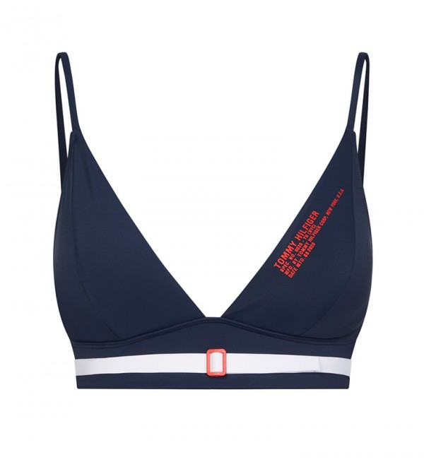 Buy Tommy Hilfiger Longline Triangle Bikini Top In Blue ThStreet Qatar