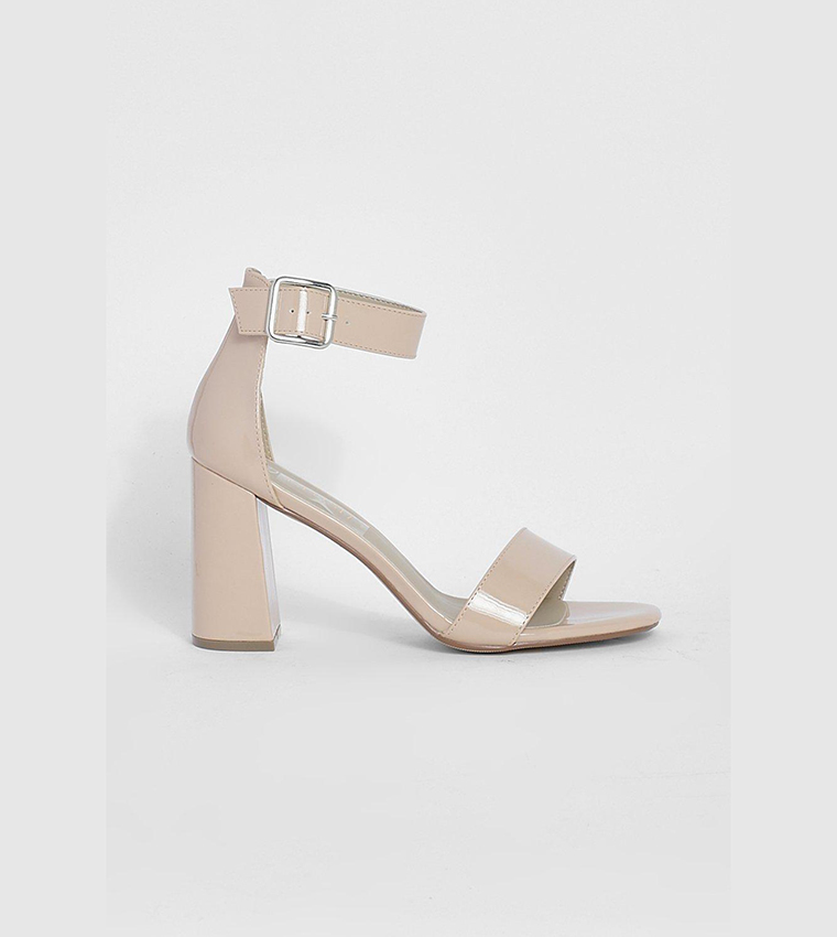 Buy Boohoo Barely There Two Part Block Heel In Nude 6thStreet Bahrain