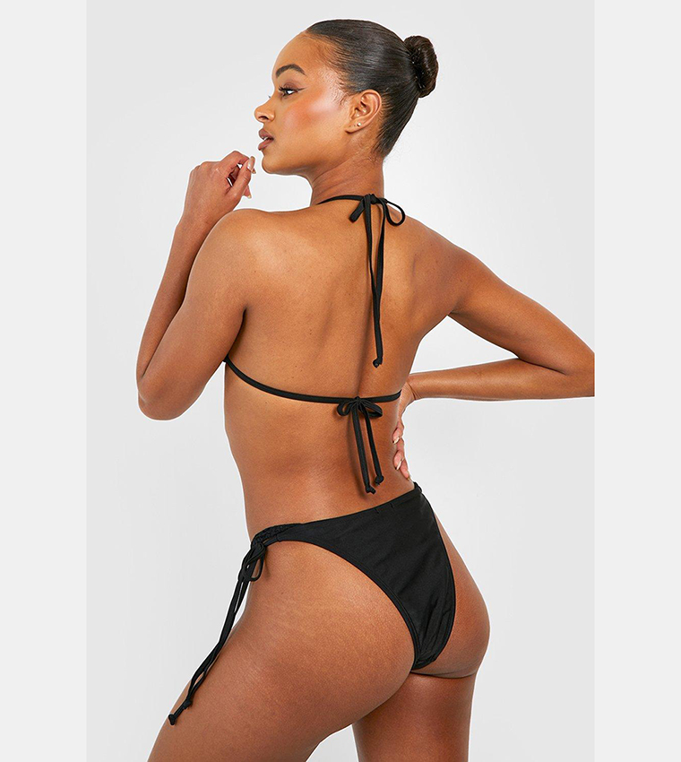 Buy Boohoo Tall Triangle Tie Side Bikini Set In Black 6thStreet Saudi