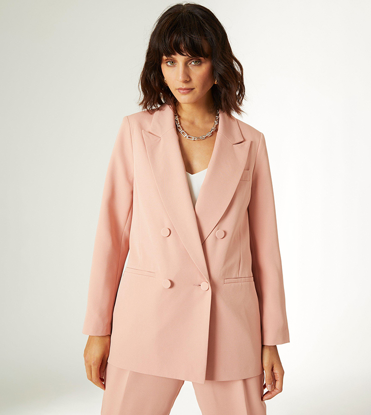 Buy Principles Double Breasted Tailored Blazer In Pink Thstreet