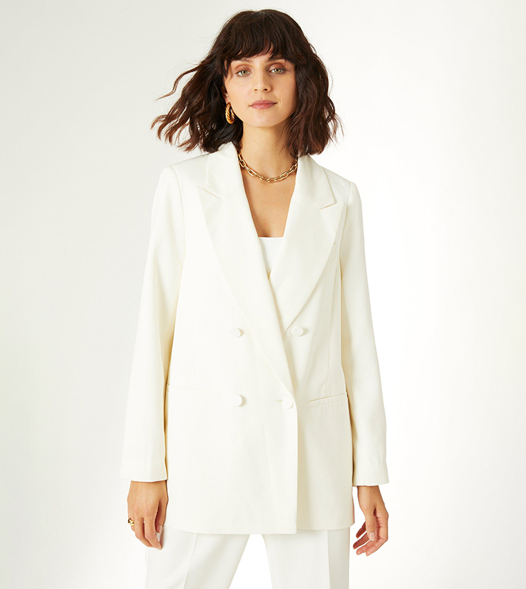 Buy Principles Double Breasted Tailored Blazer In White Thstreet Uae