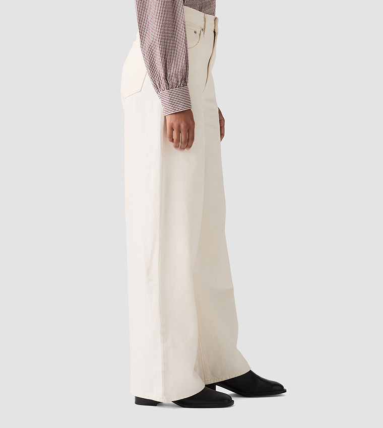 High Waist Cinch Baggy Fit Jeans