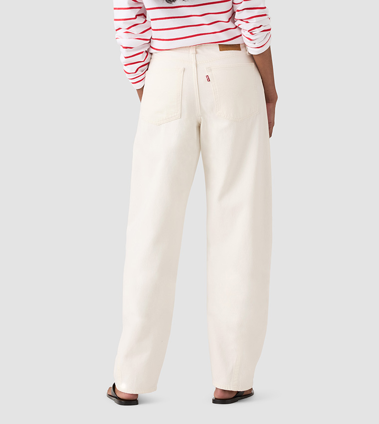 Washed High Waist Barrel Fit Jeans