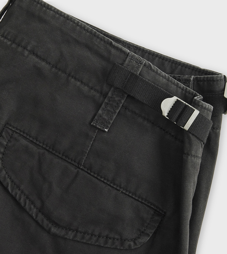 Solid Baggy Fit Cargo Pants