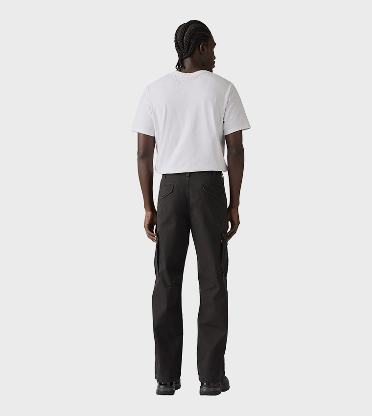 Solid Baggy Fit Cargo Pants