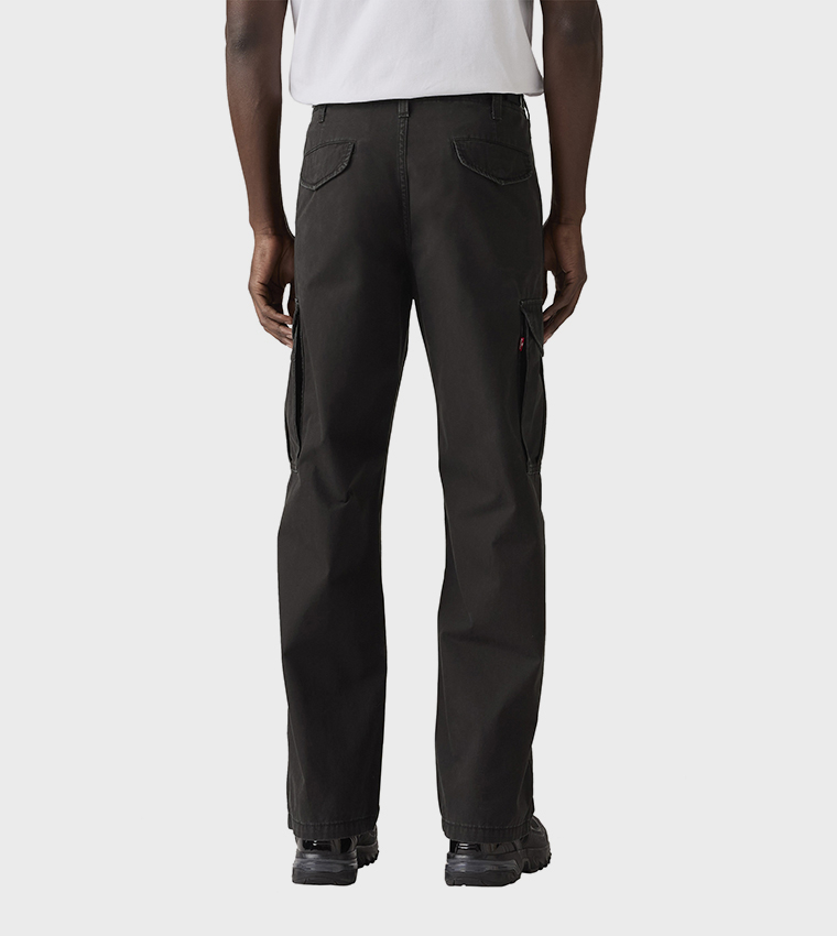 Solid Baggy Fit Cargo Pants