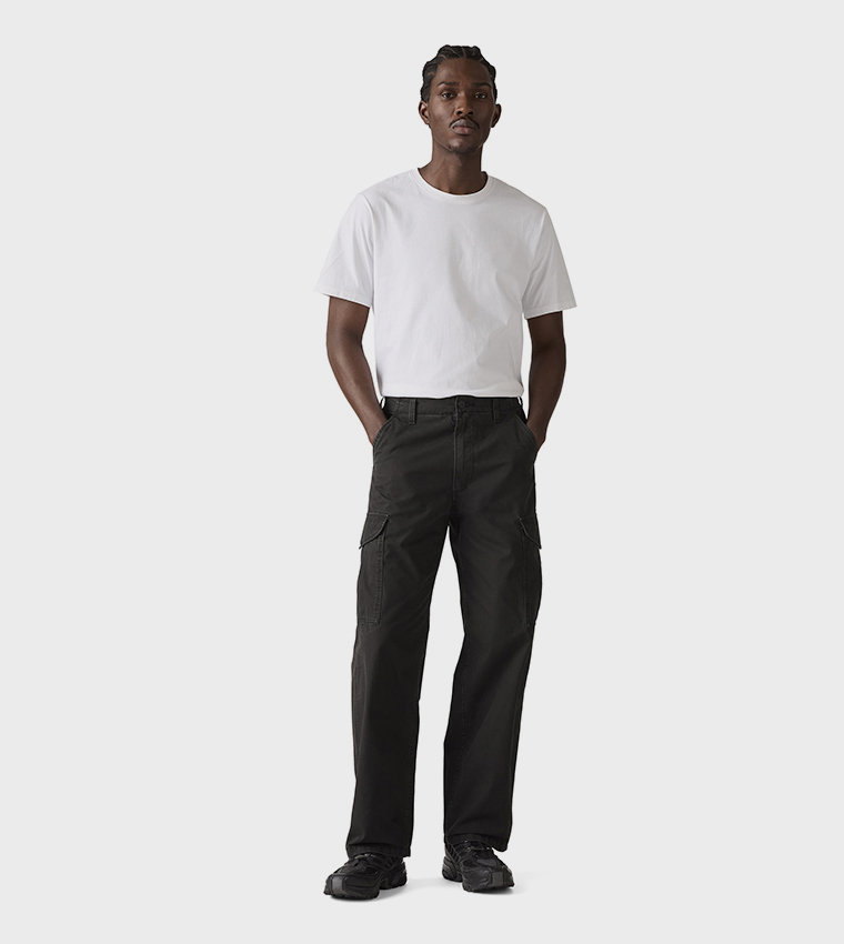 Solid Baggy Fit Cargo Pants