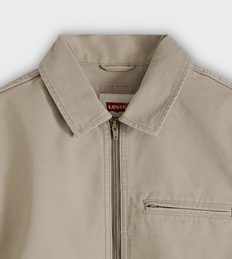 Solid Zip-Through Garage Jacket