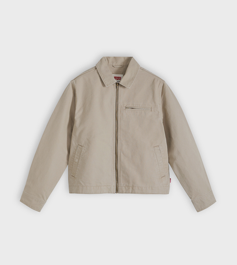 Solid Zip-Through Garage Jacket