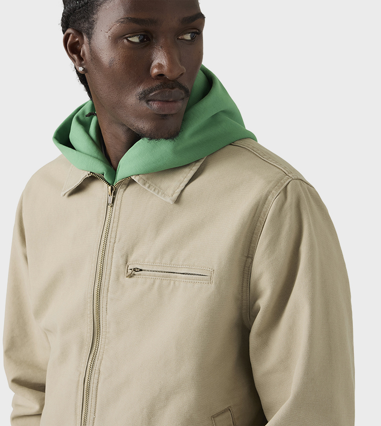 Solid Zip-Through Garage Jacket