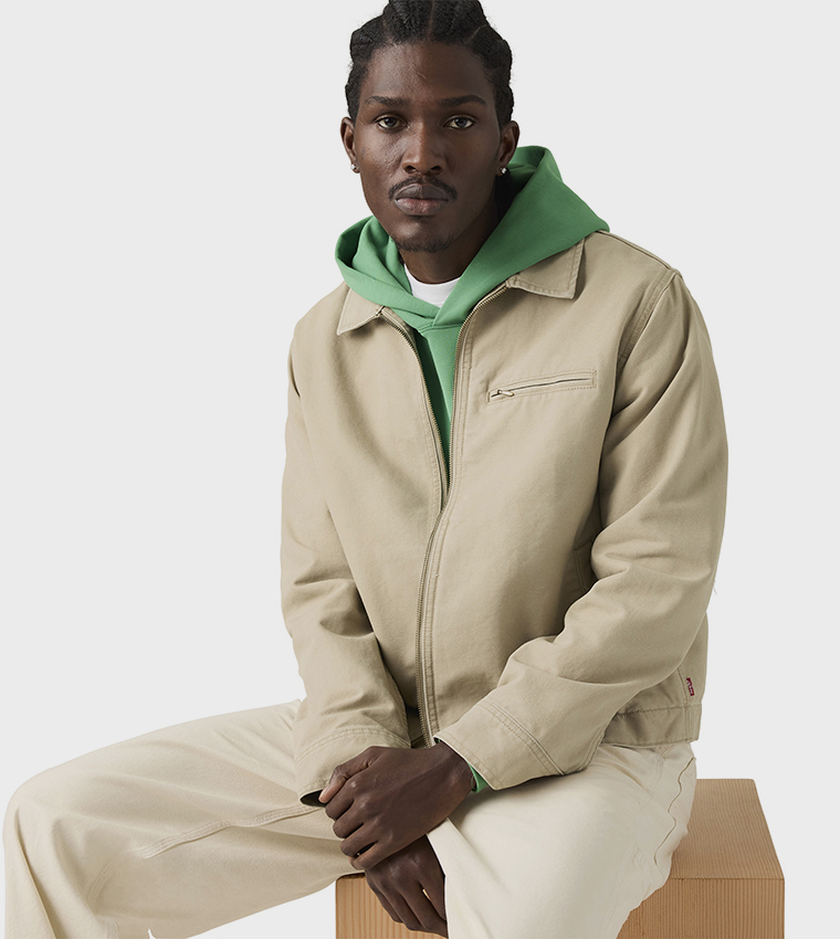 Solid Zip-Through Garage Jacket
