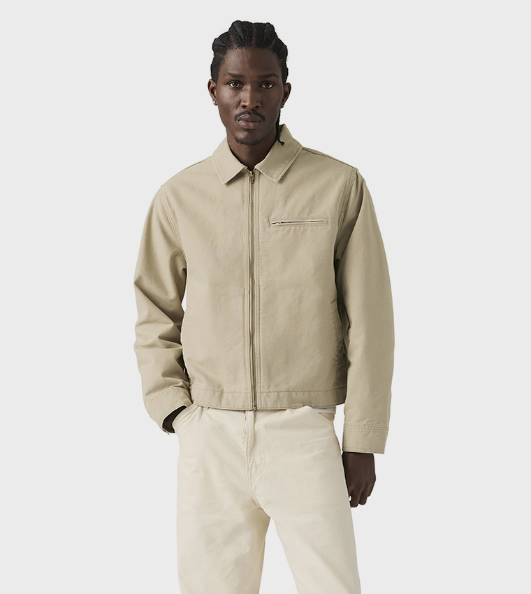 Solid Zip-Through Garage Jacket