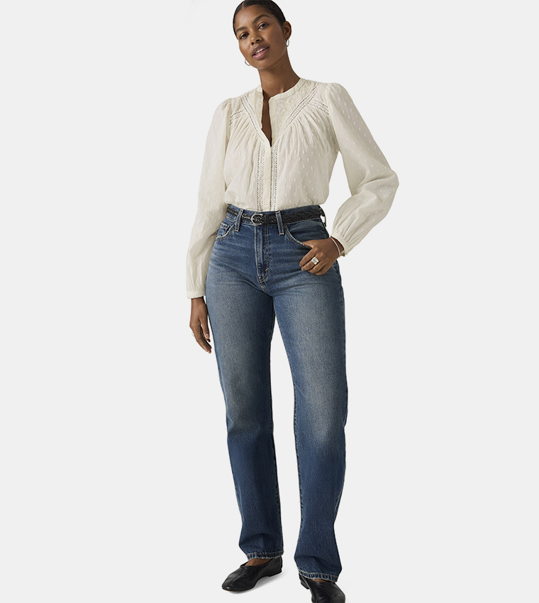 Easy Dad Washed Straight Fit Jeans