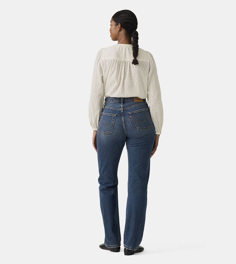 Easy Dad Washed Straight Fit Jeans