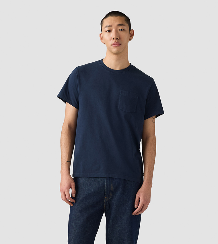 Solid Pocket Detail T-Shirt