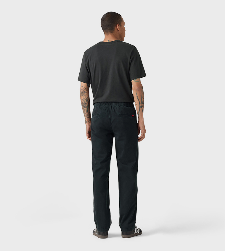 Solid Pull-On Relaxed Straight Fit Pants