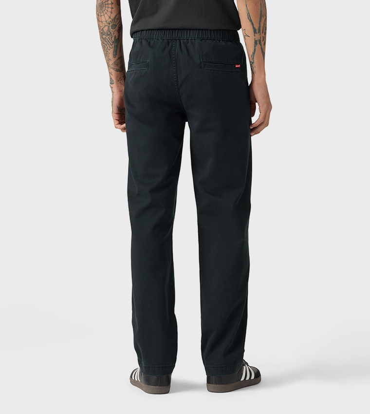 Solid Pull-On Relaxed Straight Fit Pants