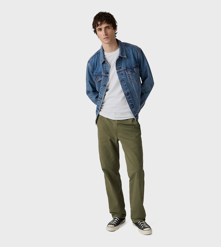 Solid Pull-On Relaxed Straight Fit Pants