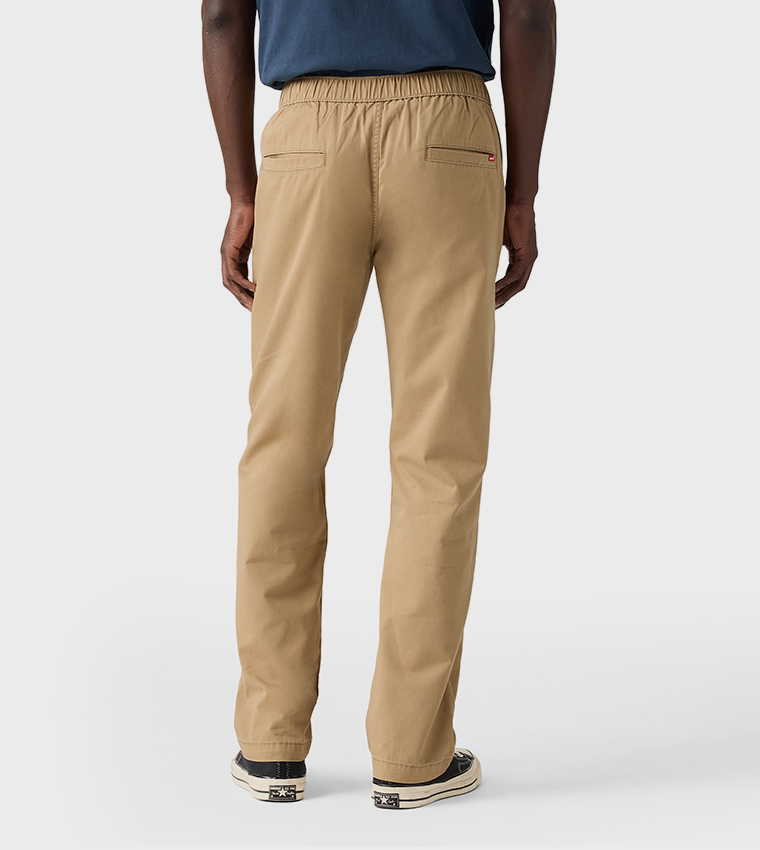 Solid Pull-On Relaxed Straight Fit Pants