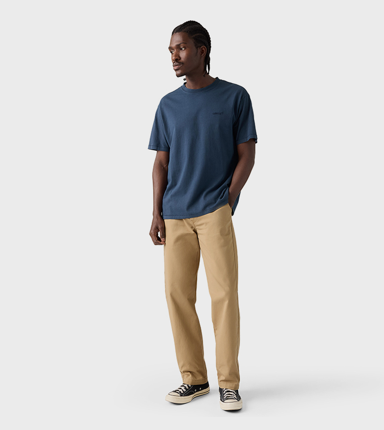 Solid Pull-On Relaxed Straight Fit Pants