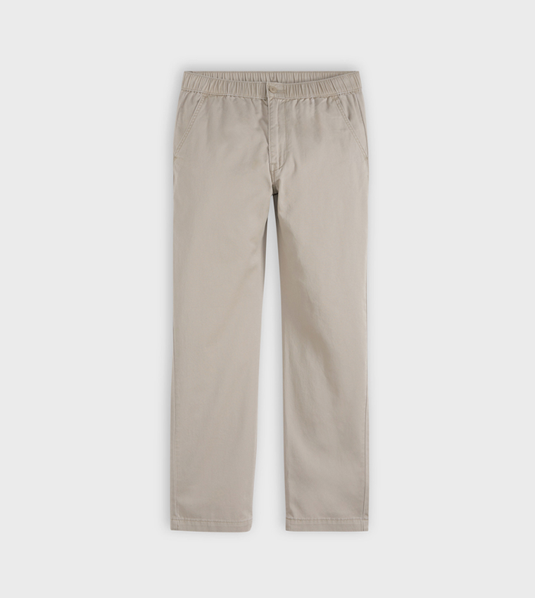 Solid Pull-On Relaxed Straight Fit Pants