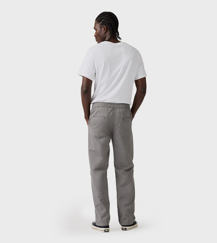 Solid Pull-On Relaxed Straight Fit Pants