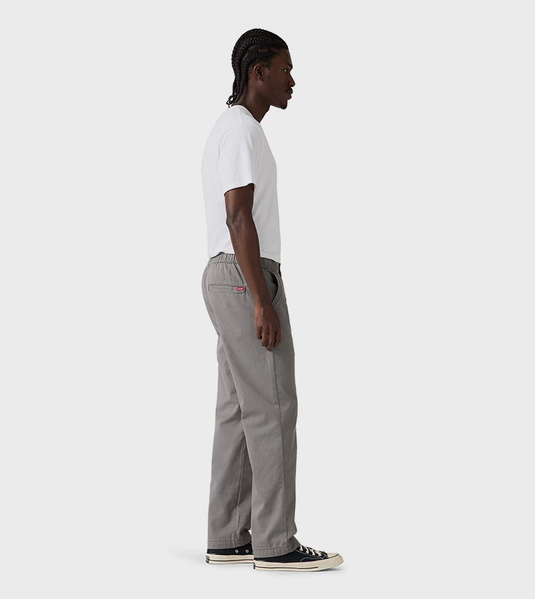 Solid Pull-On Relaxed Straight Fit Pants