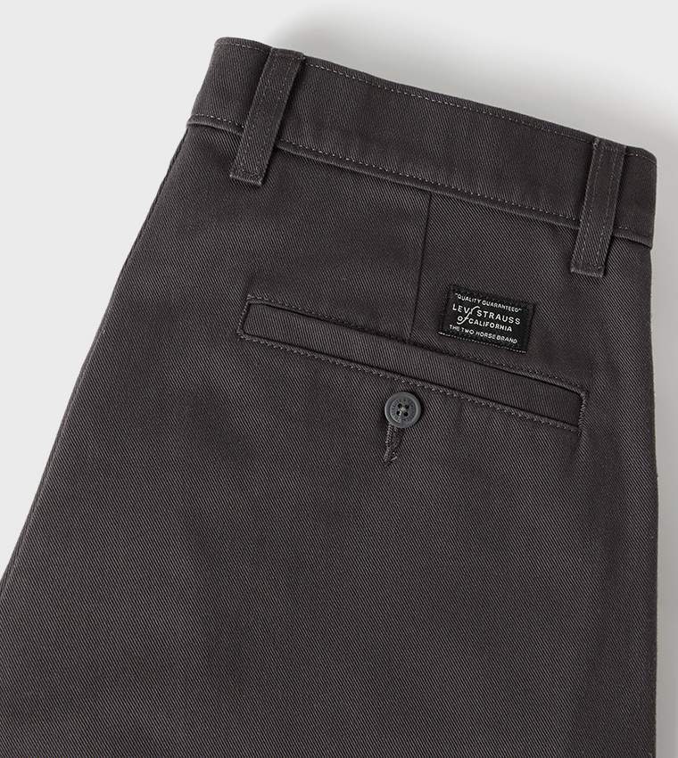 Solid Loose Fit Pleated Chinos