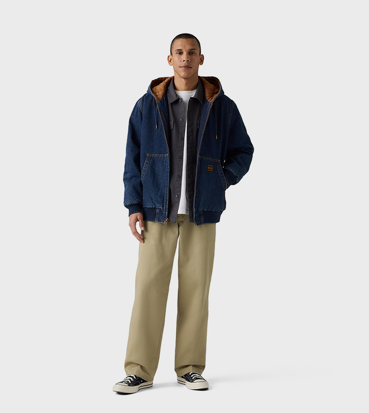 Solid Loose Fit Pleated Chinos