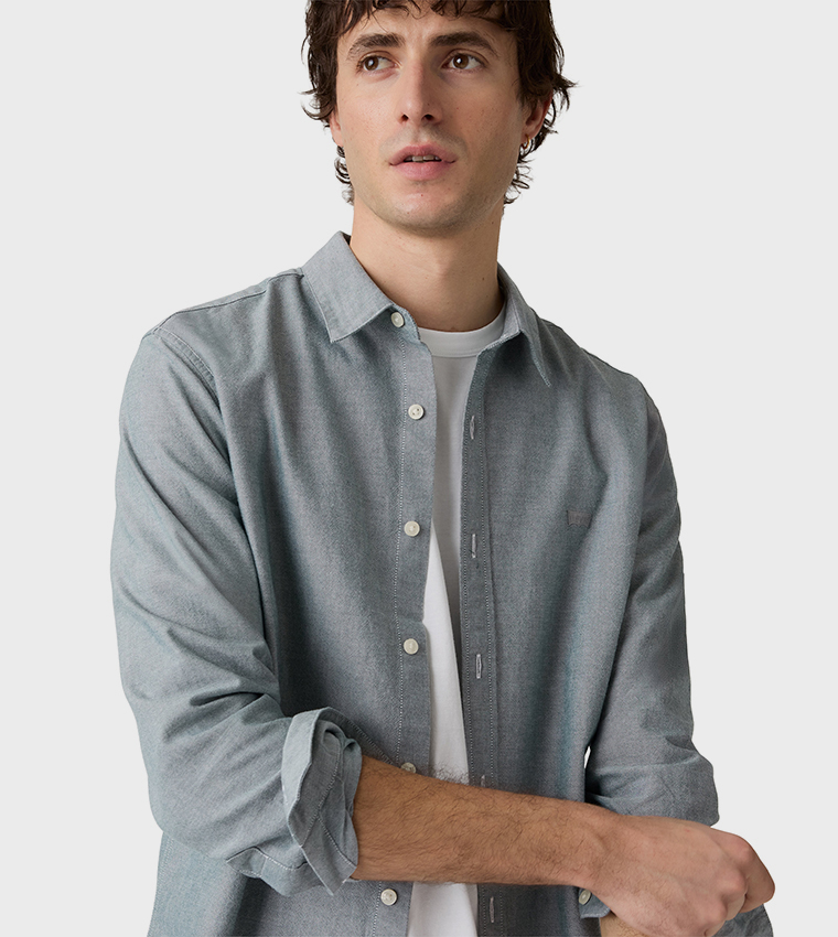 Solid Battery Housemark Long Sleeves Shirt
