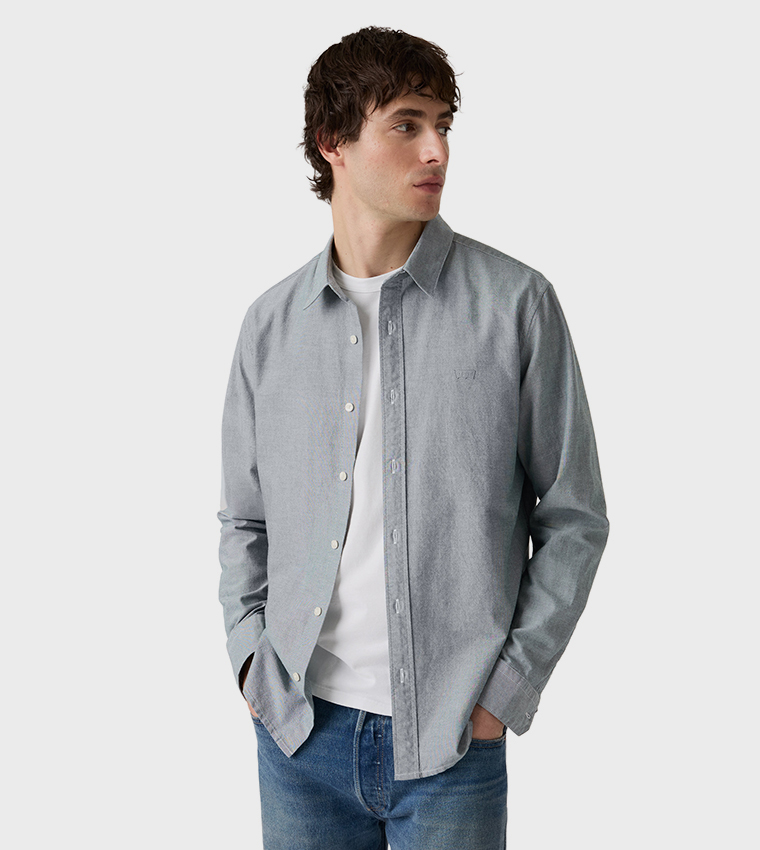 Solid Battery Housemark Long Sleeves Shirt